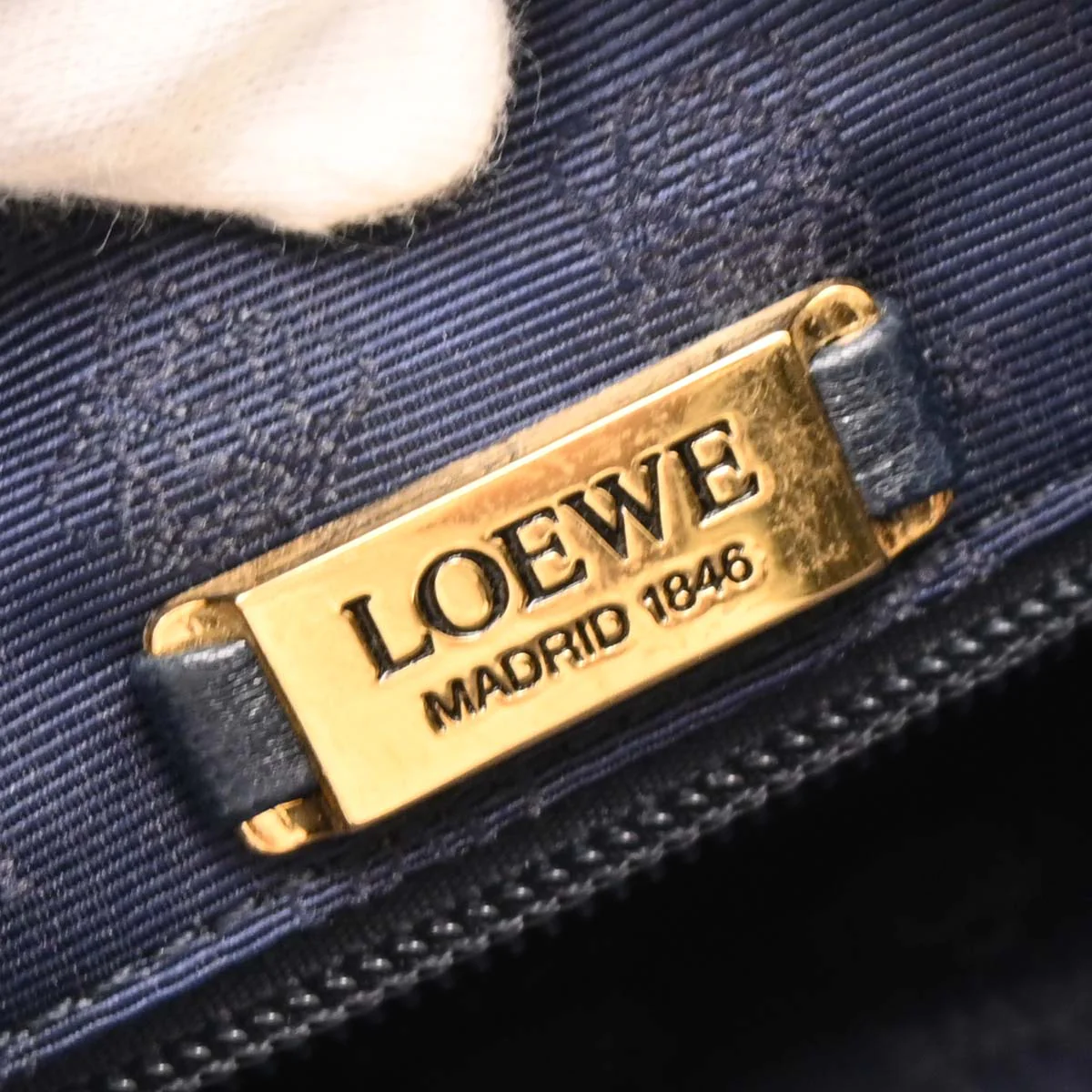 Loewe Navy Leather Handbag - Image 10