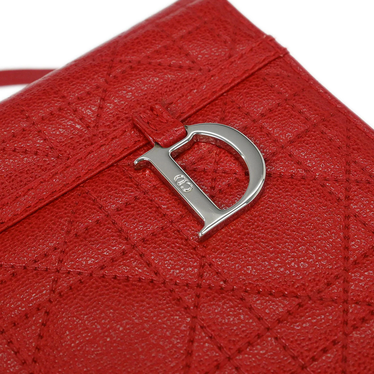 Christian Dior Red Cannage Vanity Handbag - Image 3