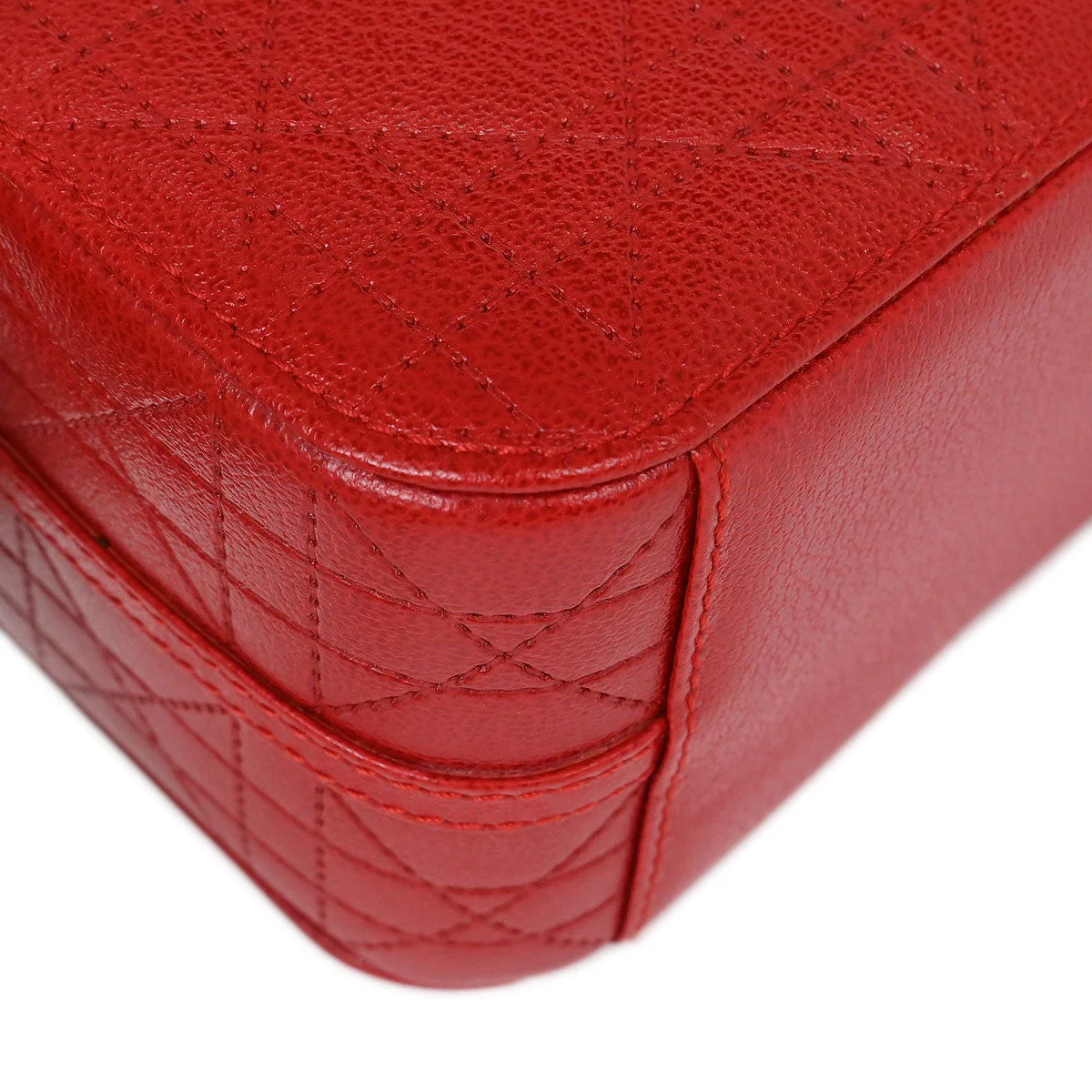 Christian Dior Red Cannage Vanity Handbag - Image 4