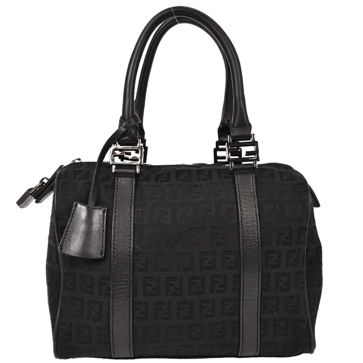 Fendi Black Canvas Zucchino Handbag