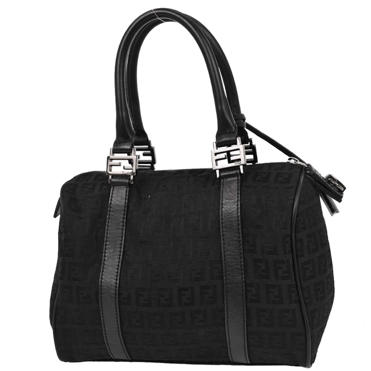 Fendi Black Canvas Zucchino Handbag - Image 2