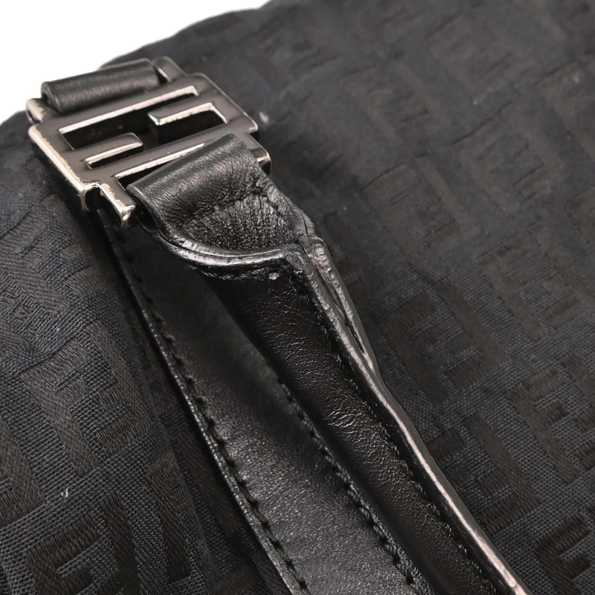 Fendi Black Canvas Zucchino Handbag - Image 4