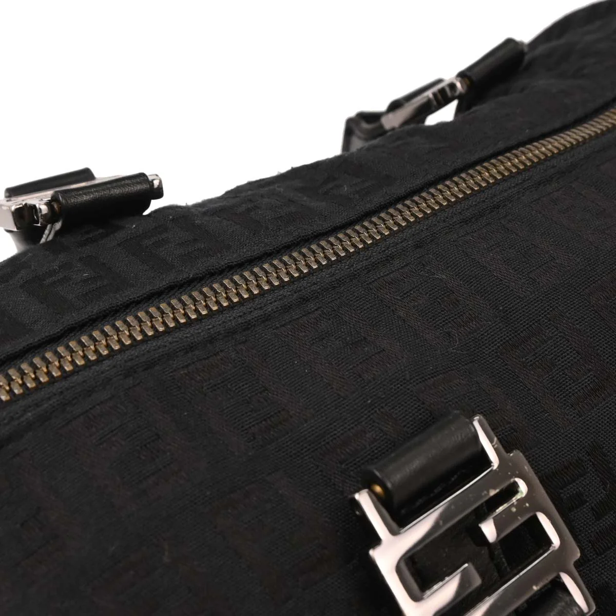 Fendi Black Canvas Zucchino Handbag - Image 6