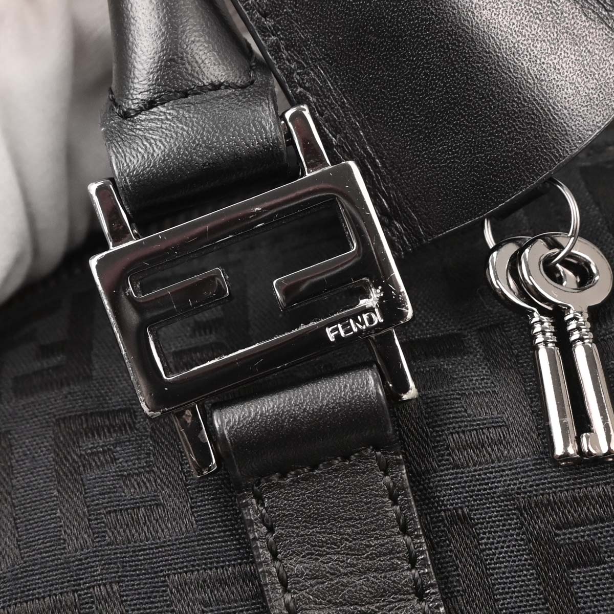 Fendi Black Canvas Zucchino Handbag - Image 7