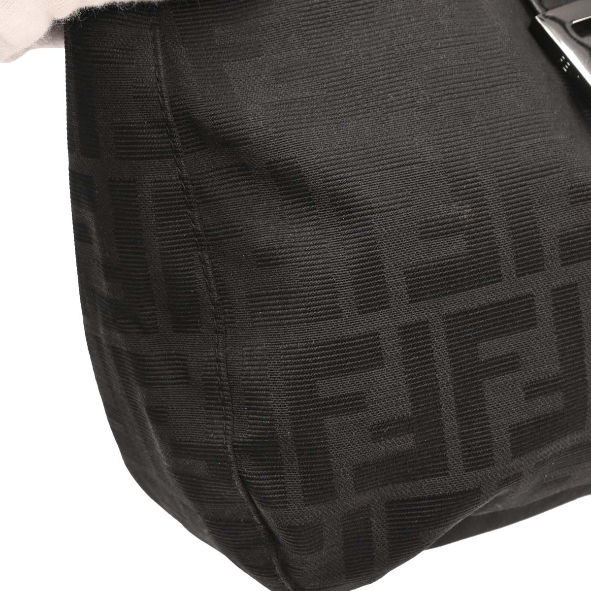 Fendi Black Canvas Zucca Handbag - Image 4