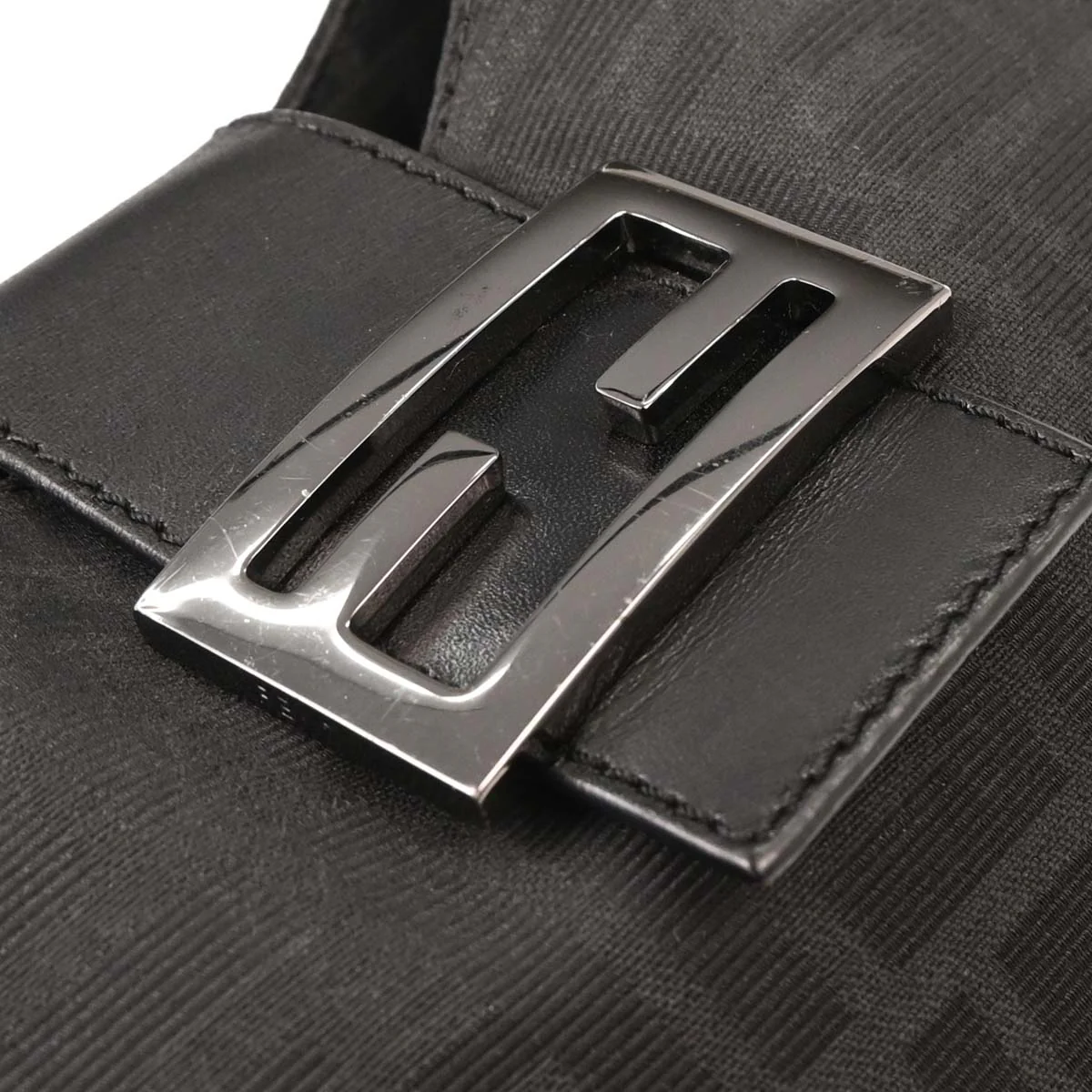 Fendi Black Canvas Zucca Handbag - Image 5