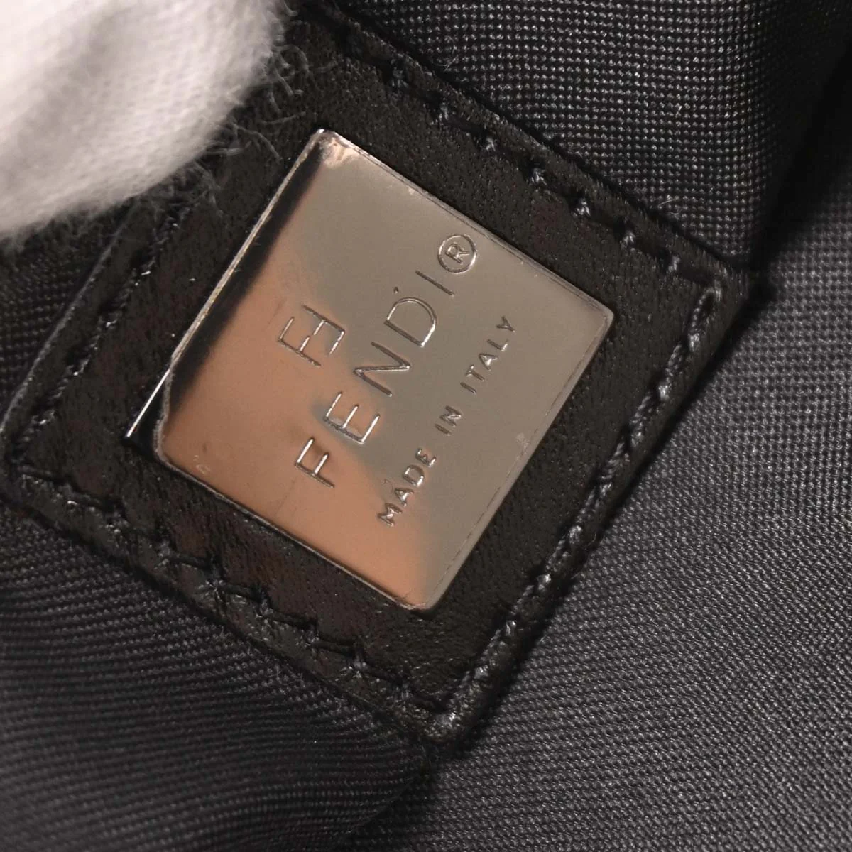 Fendi Black Canvas Zucca Handbag - Image 9
