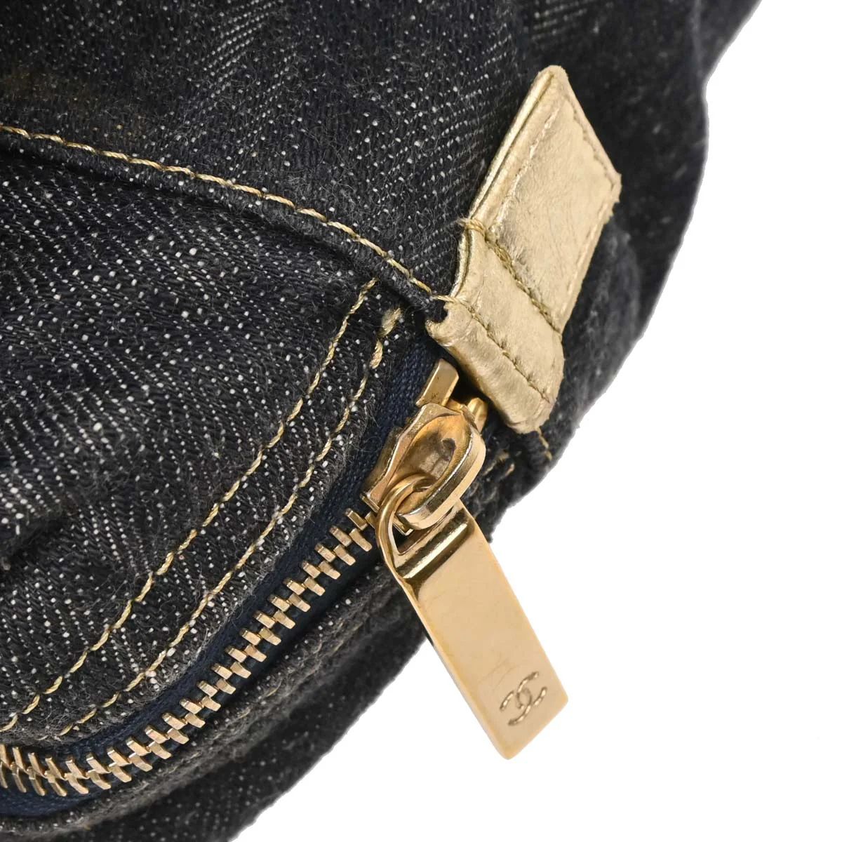 Chanel 2005-2006 Navy Sparkling Denim Tote Handbag - Image 6