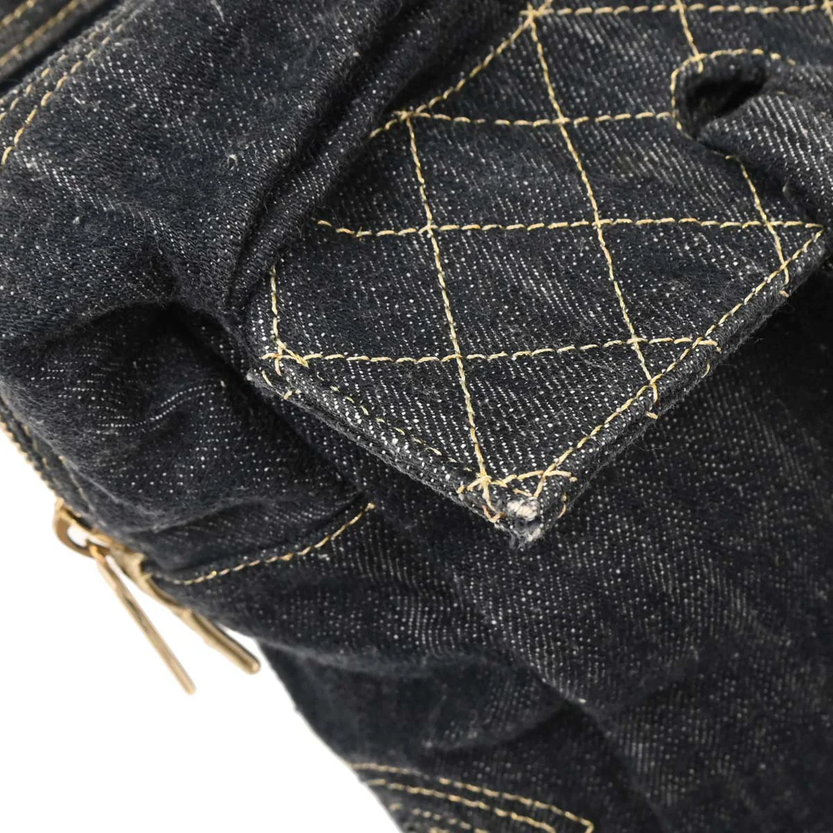 Chanel 2005-2006 Navy Sparkling Denim Tote Handbag - Image 7