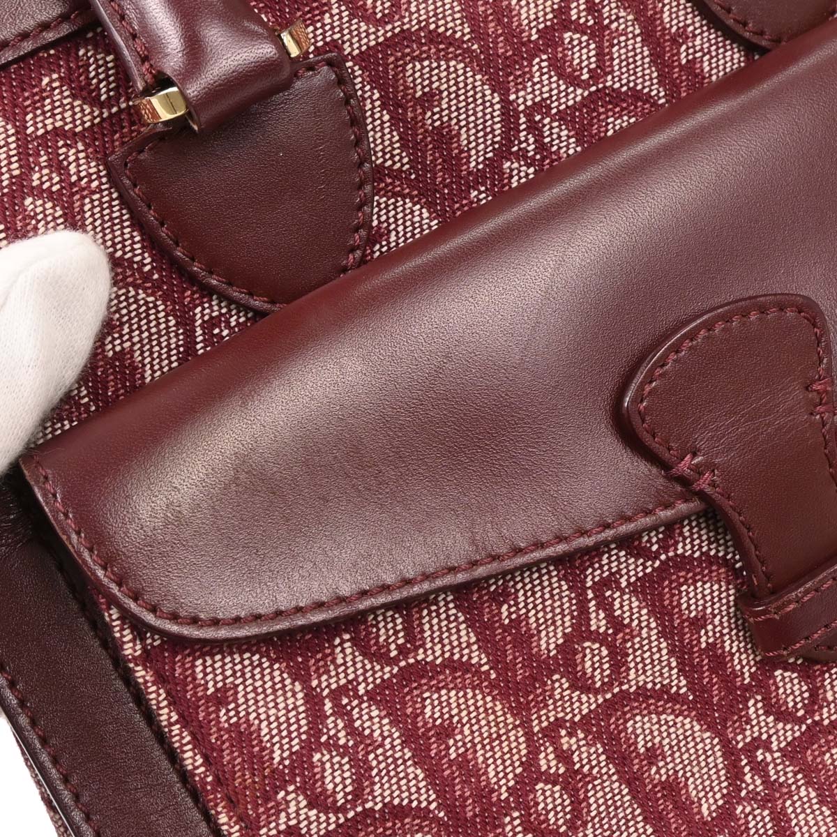 Christian Dior Bordeaux Canvas Trotter Handbag - Image 5