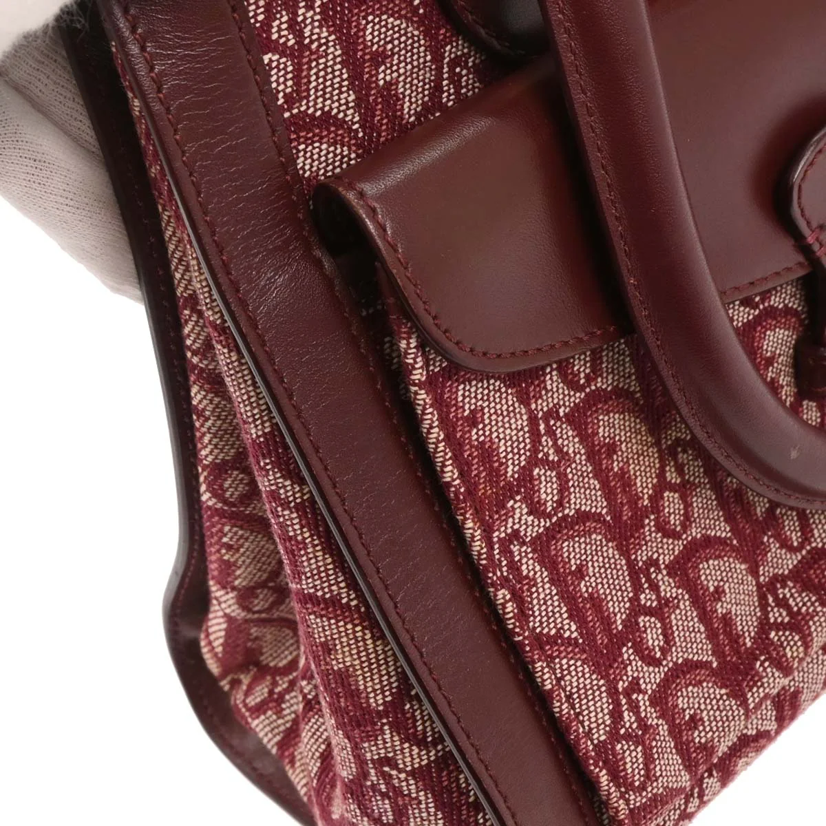Christian Dior Bordeaux Canvas Trotter Handbag - Image 7