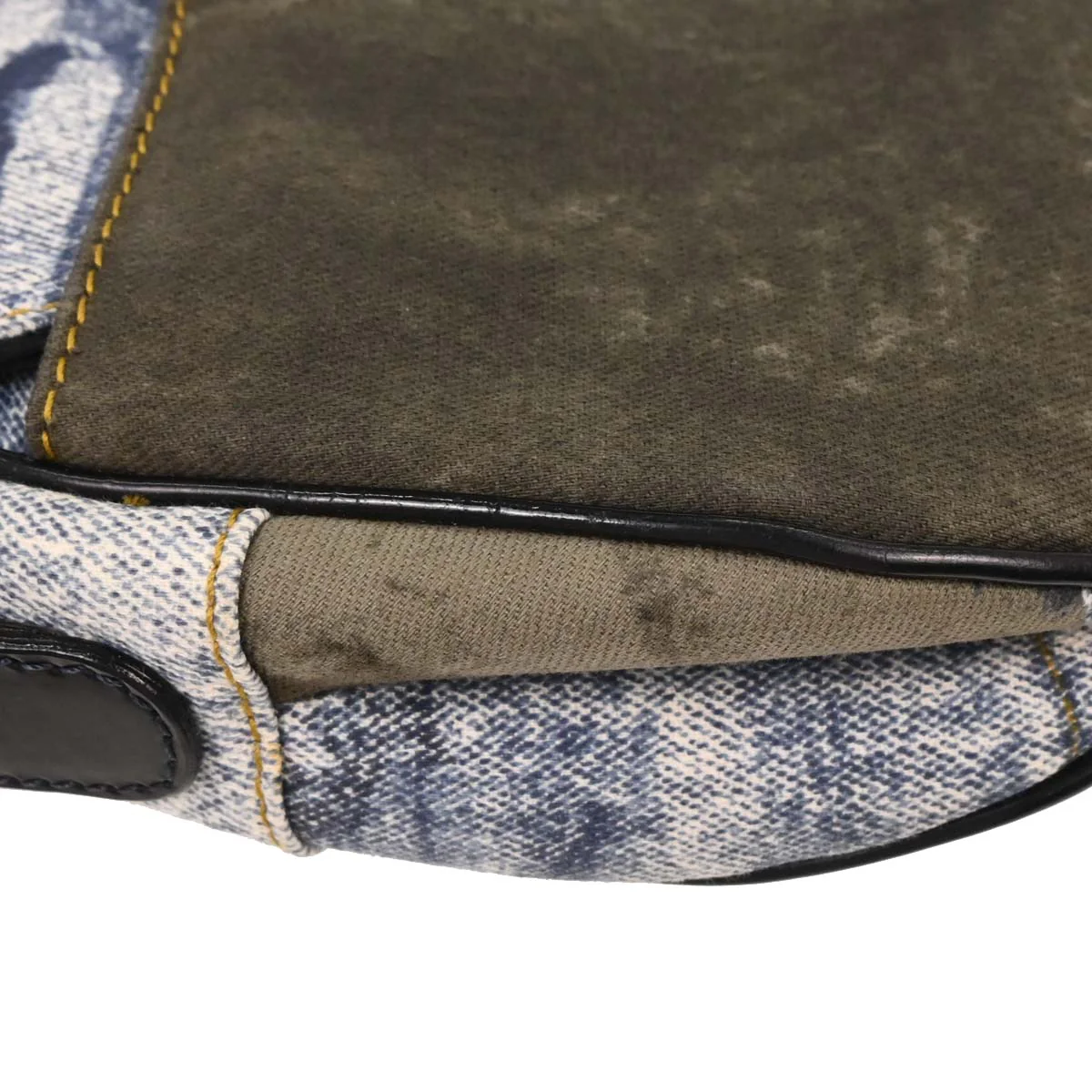 Christian Dior Light Blue Canvas Double Saddle Handbag - Image 5