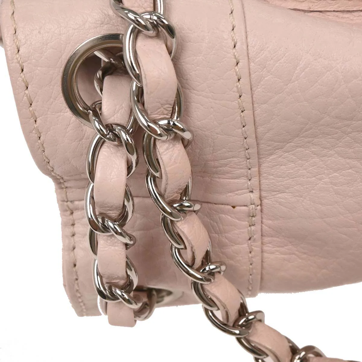Chanel Light Pink Calfskin Mademoiselle Lock Shoulder Tote Bag - Image 6