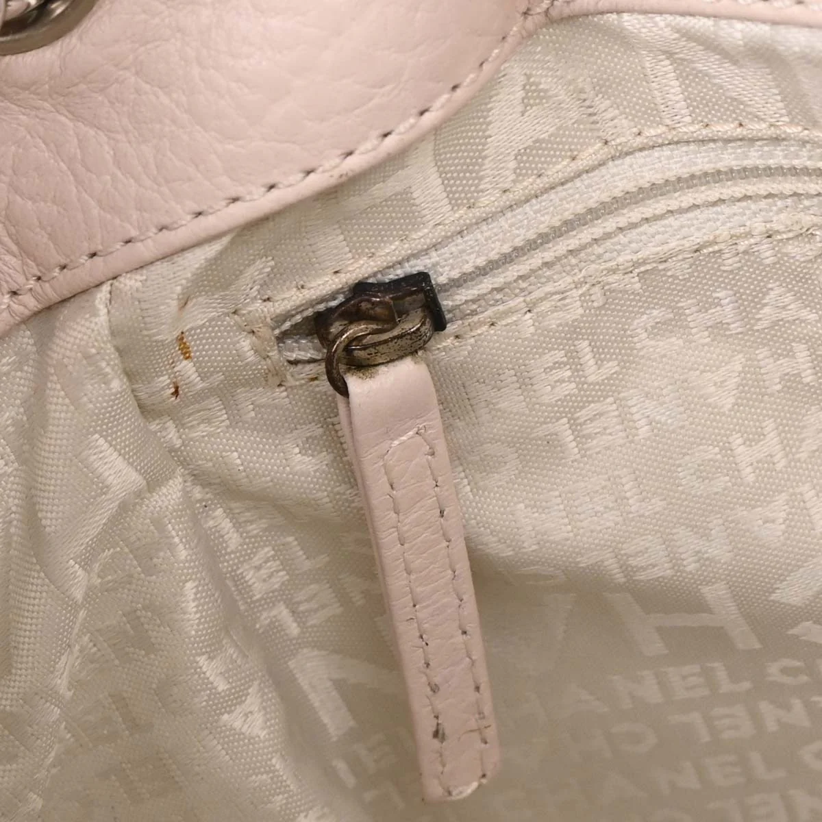 Chanel Light Pink Calfskin Mademoiselle Lock Shoulder Tote Bag - Image 8