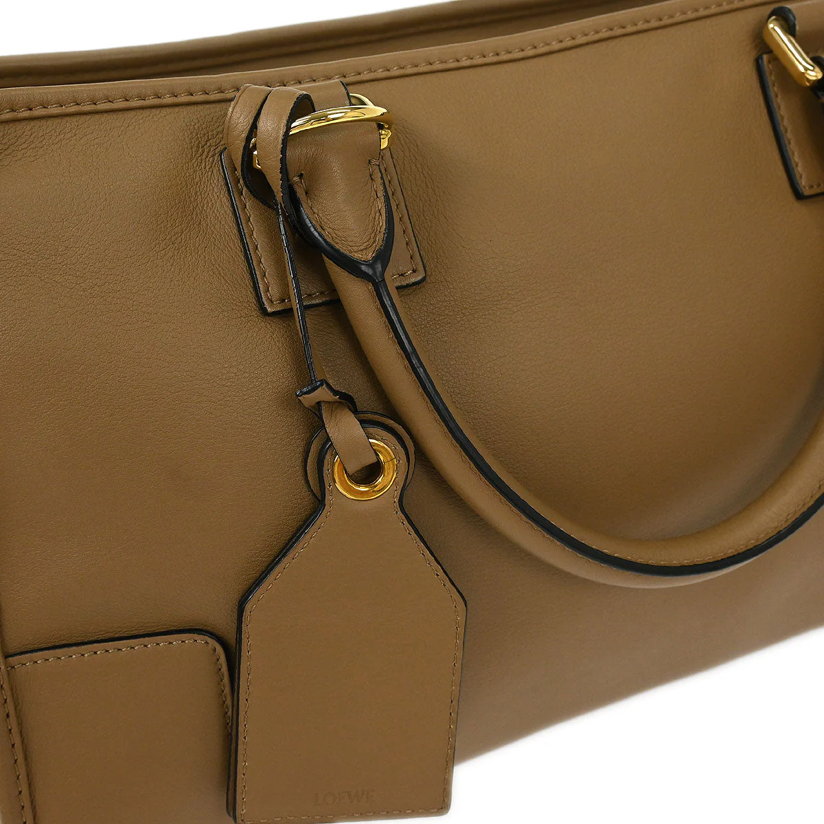 Loewe Brown Leather Amazona 36 2way Shoulder Handbag - Image 4