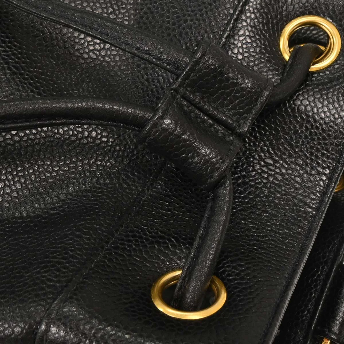 Chanel 1989-1991 Black Calfskin Drawstring Shoulder Bag - Image 3