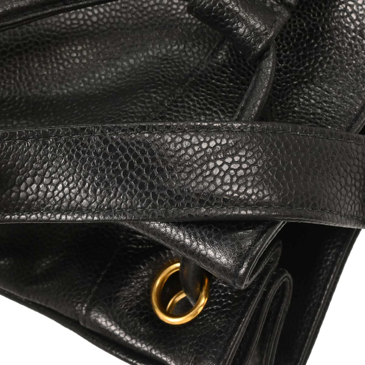 Chanel 1989-1991 Black Calfskin Drawstring Shoulder Bag - Image 6