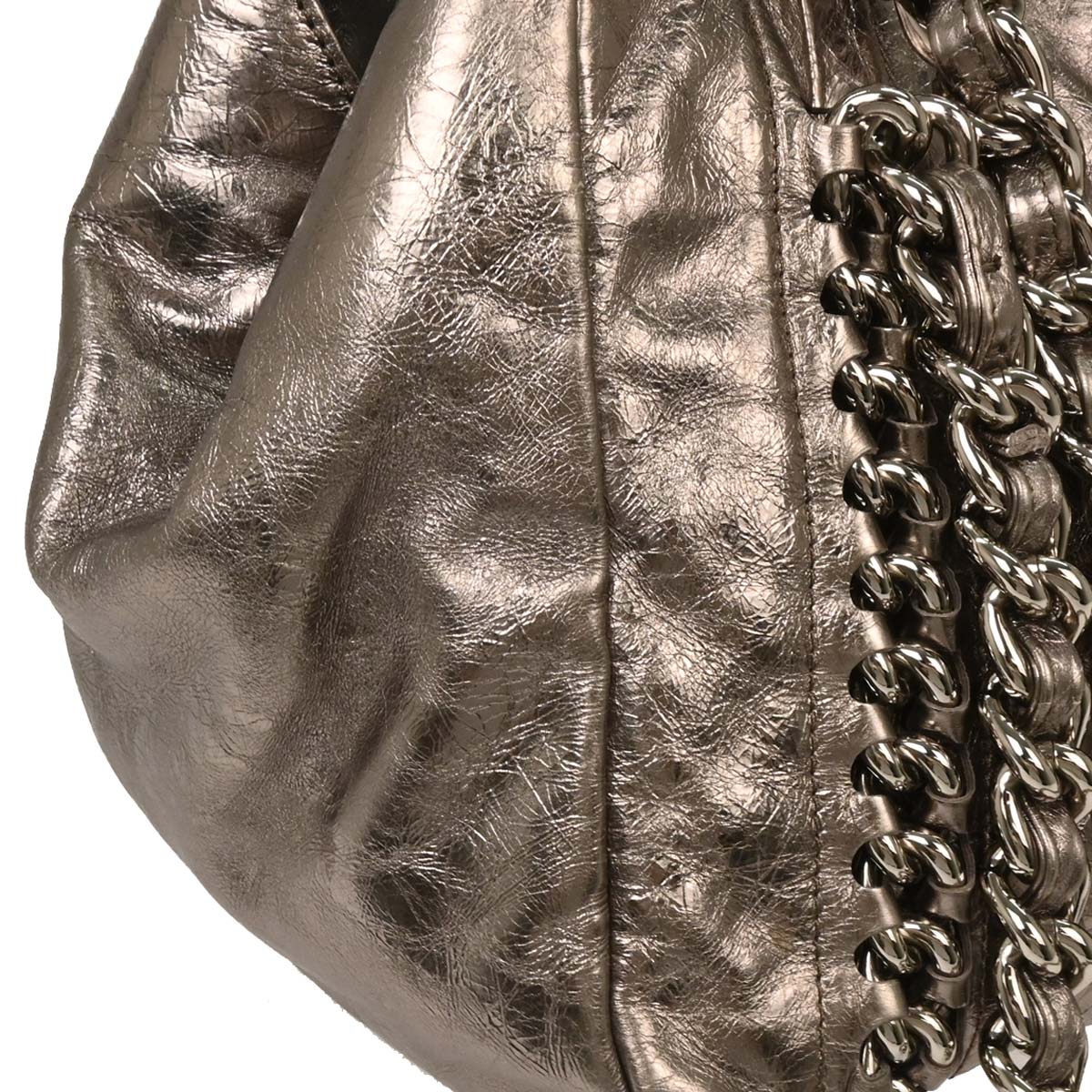 Chanel 2008-2009 Silver Calfskin Luxury Line Tote Handbag - Image 4