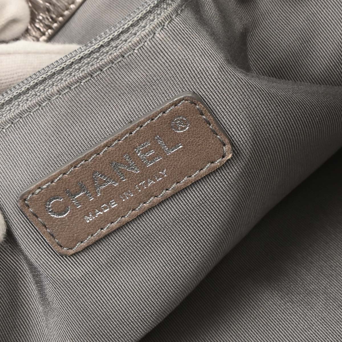 Chanel 2008-2009 Silver Calfskin Luxury Line Tote Handbag - Image 9