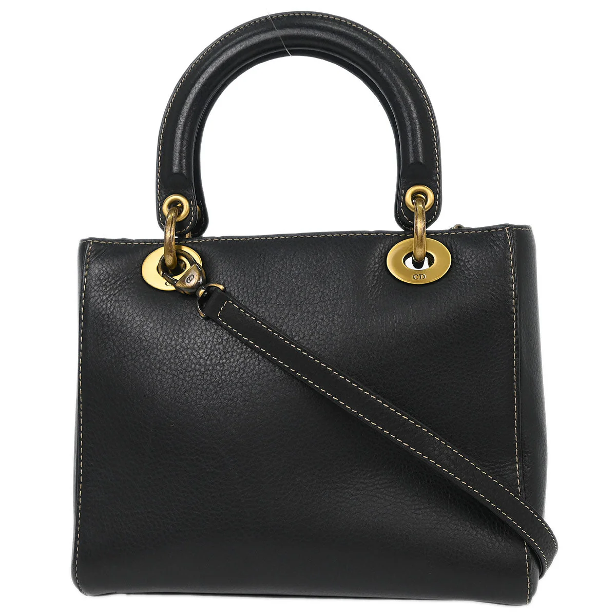 Christian Dior Black Calfskin Medium Lady Dior 2way Shoulder Handbag - Image 2