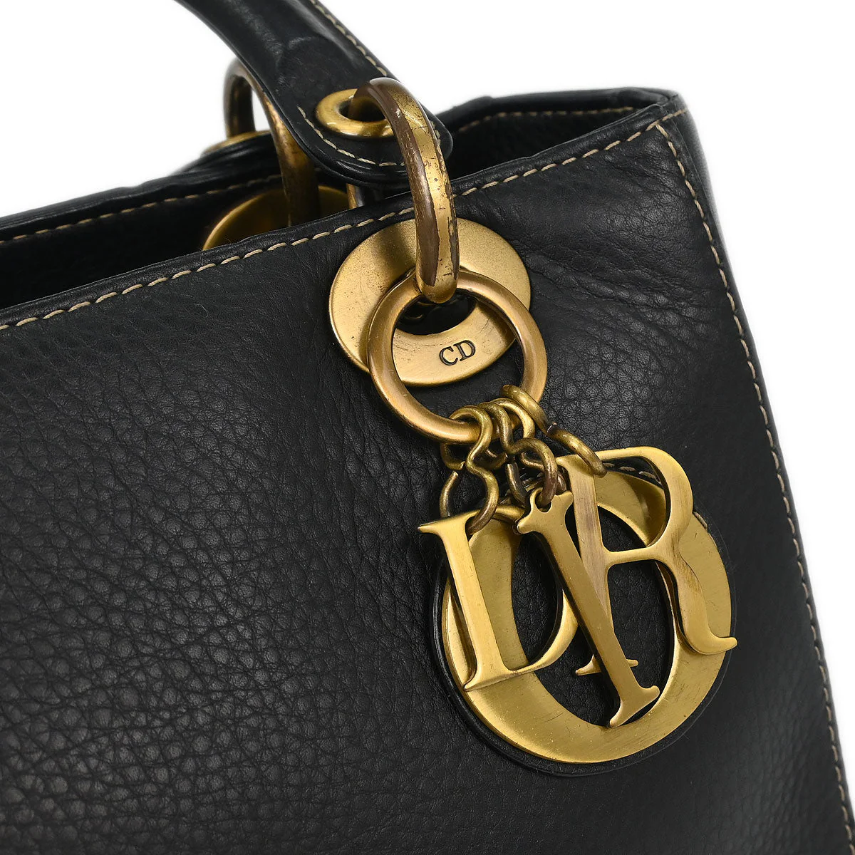 Christian Dior Black Calfskin Medium Lady Dior 2way Shoulder Handbag - Image 6