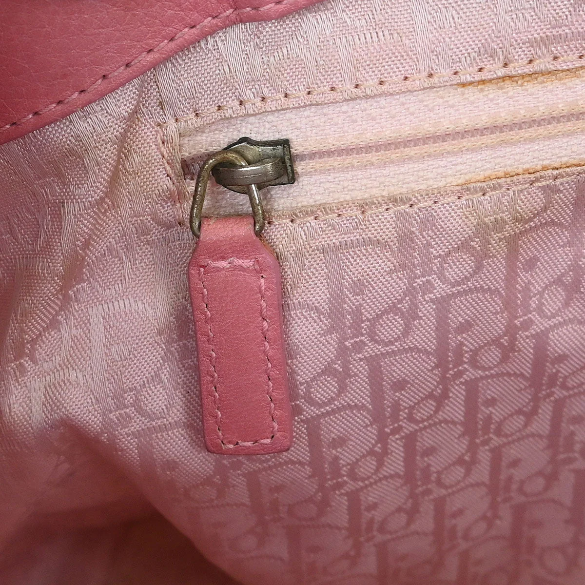 Christian Dior Pink Leather Embroidered Flower Tote Handbag - Image 11