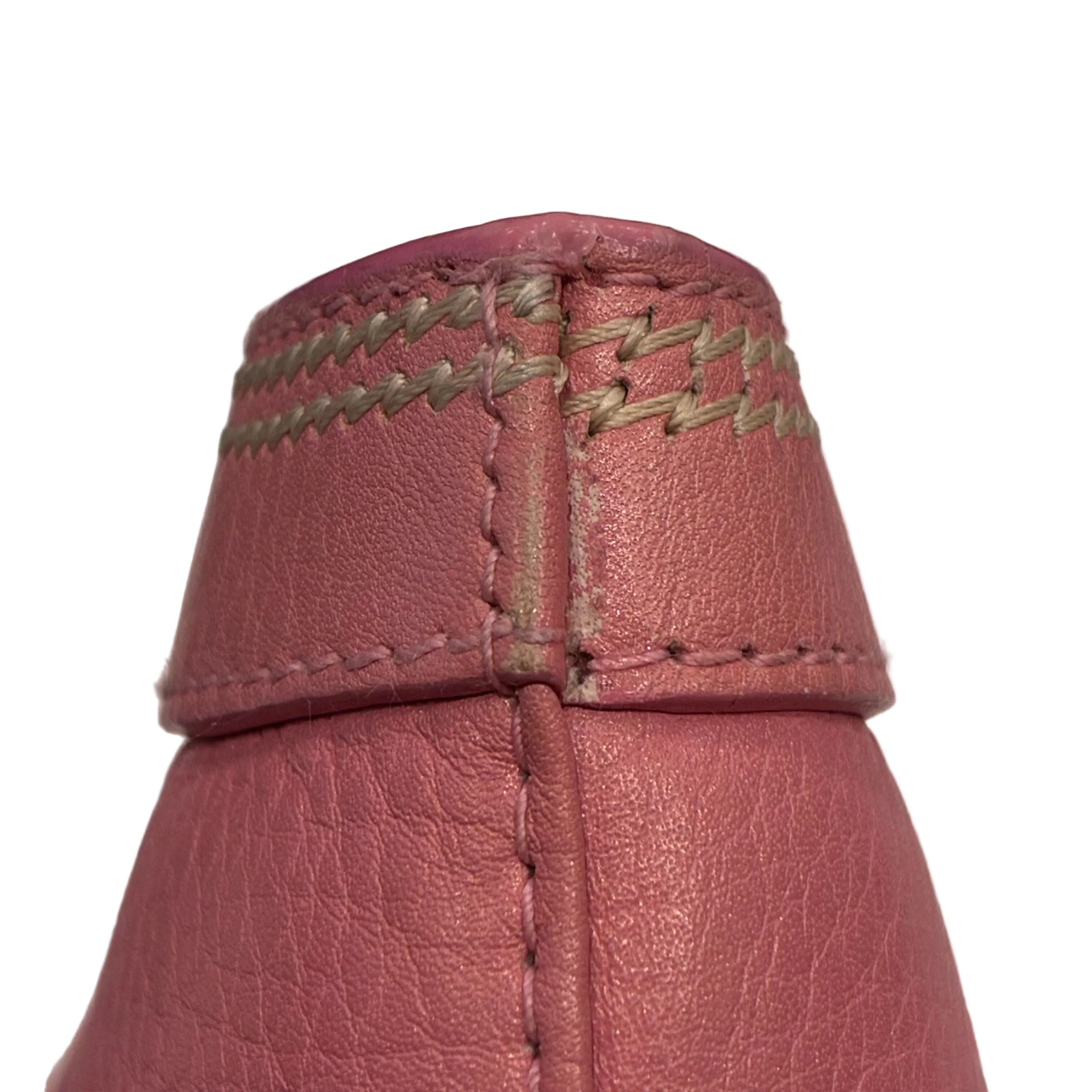 Christian Dior Pink Leather Embroidered Flower Tote Handbag - Image 16