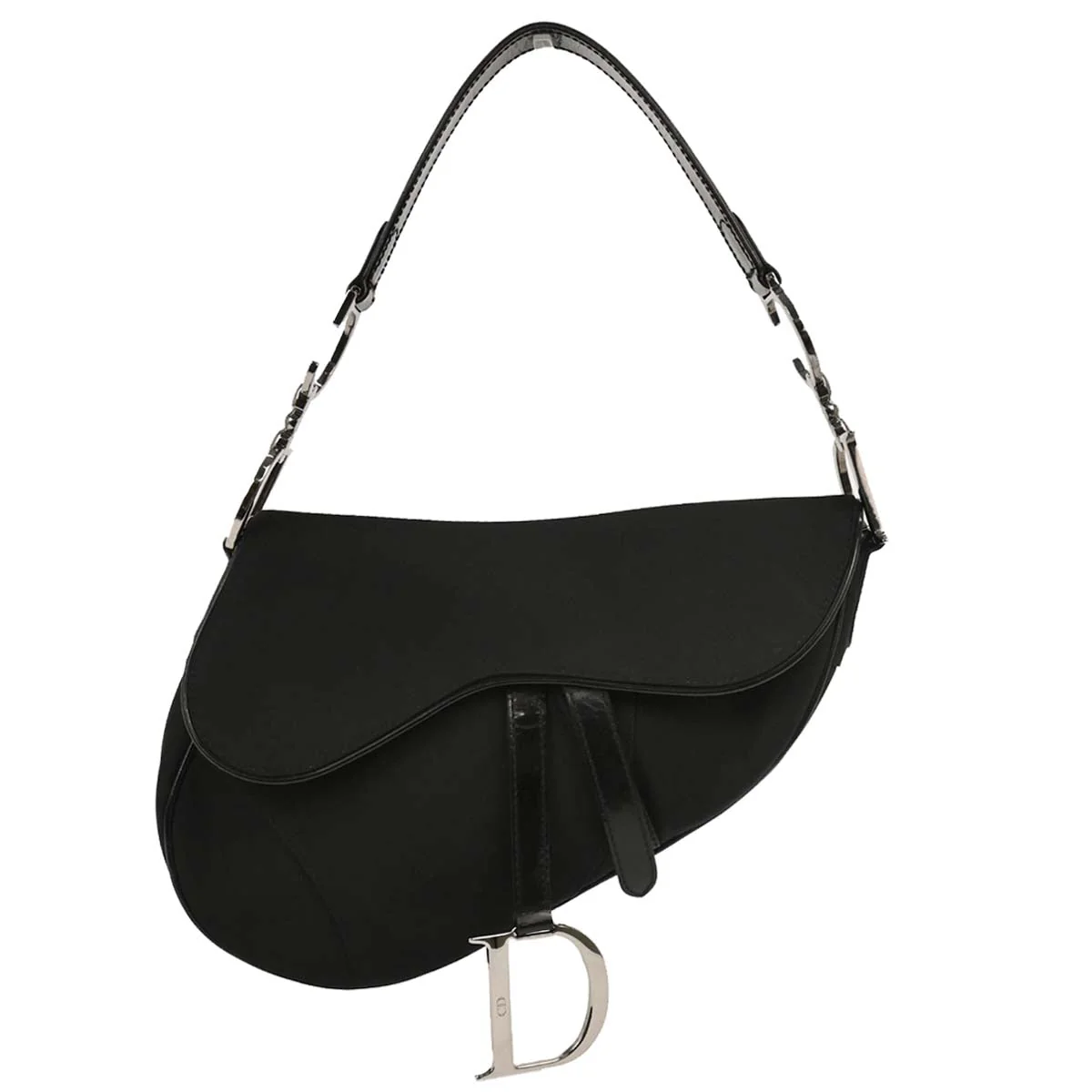 Christian Dior Black Nylon Saddle Handbag