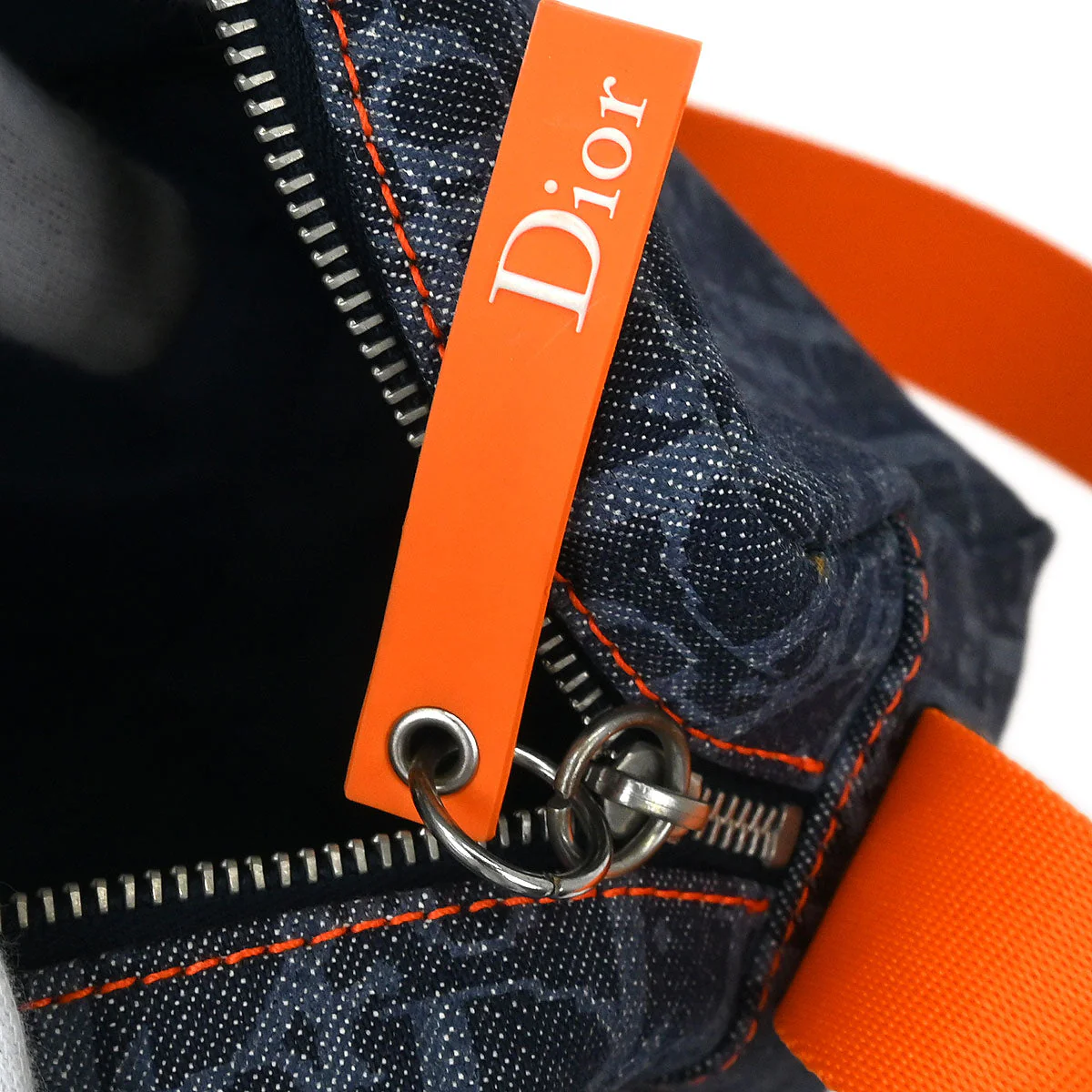 Christian Dior 2005 Navy Trotter Flight Handbag - Image 11
