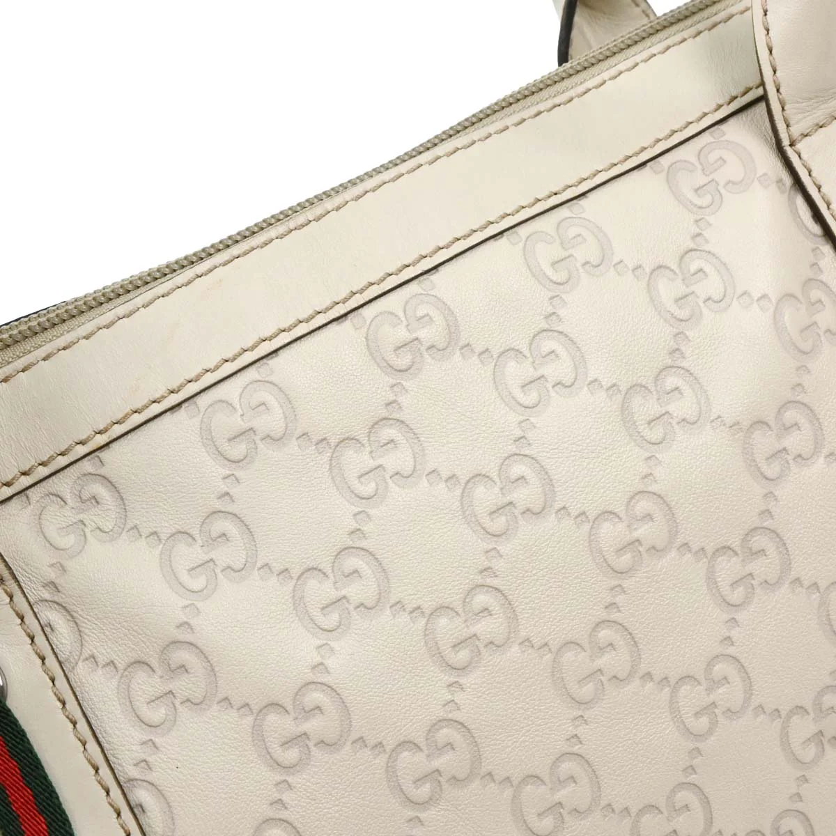 Gucci White Guccissima Handbag - Image 5