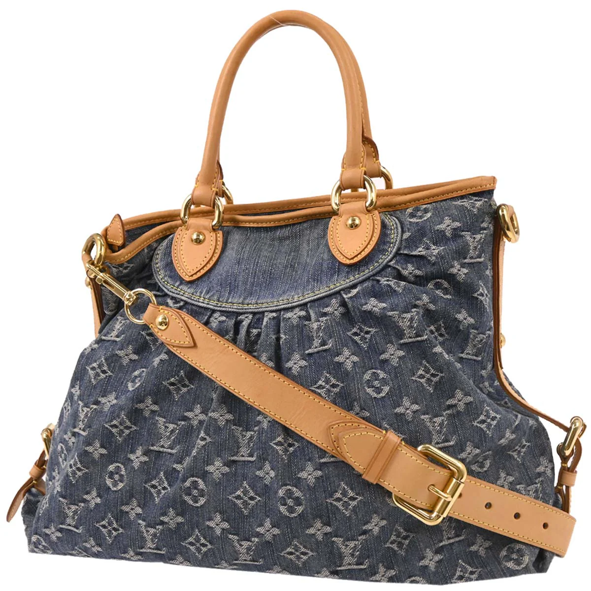 Louis Vuitton 2007 Monogram Denim Neo Cabby GM 2way Shoulder Tote Bag M95350 - Image 2
