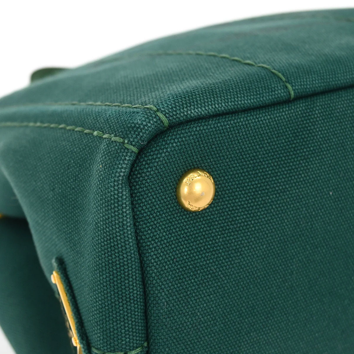 Prada Green Canvas Canapa Tote Handbag - Image 3