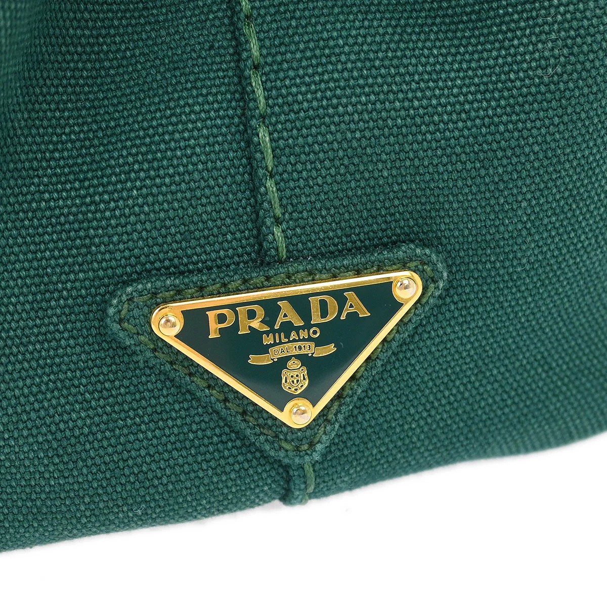 Prada Green Canvas Canapa Tote Handbag - Image 4