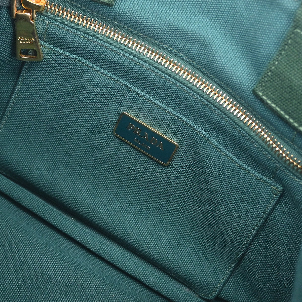 Prada Green Canvas Canapa Tote Handbag - Image 7