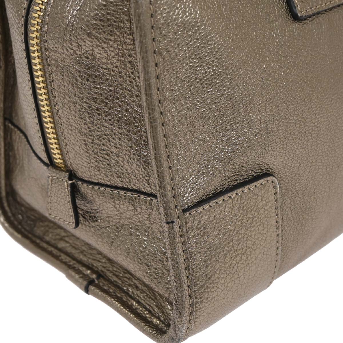 Loewe Gold Leather Amazona 28 Handbag - Image 3