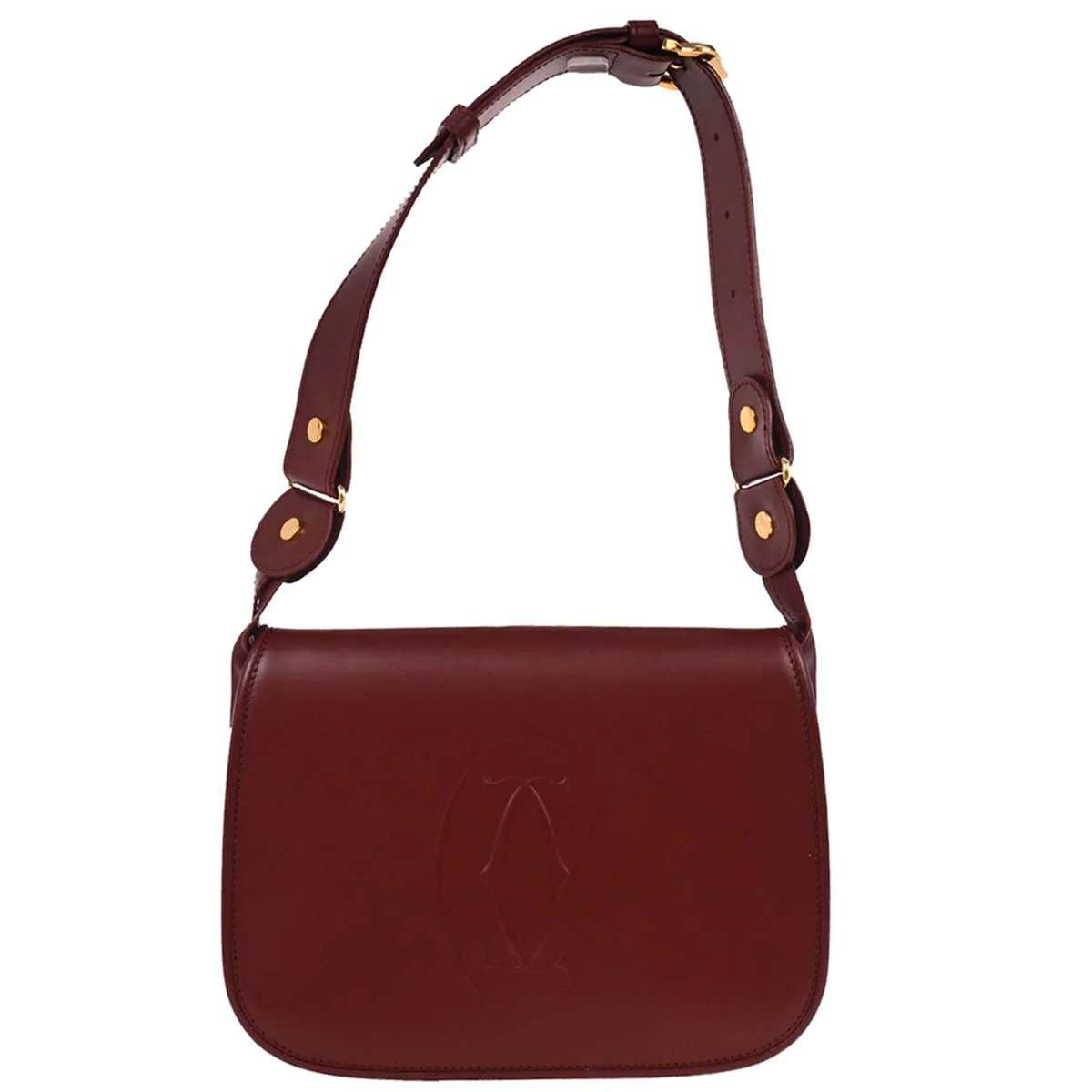 Cartier Bordeaux Leather Handbag