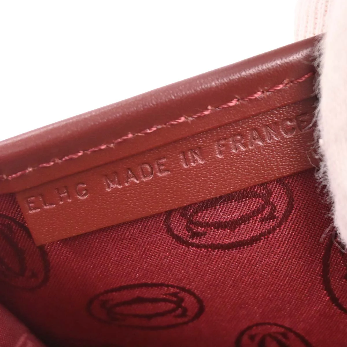 Cartier Bordeaux Leather Handbag - Image 10
