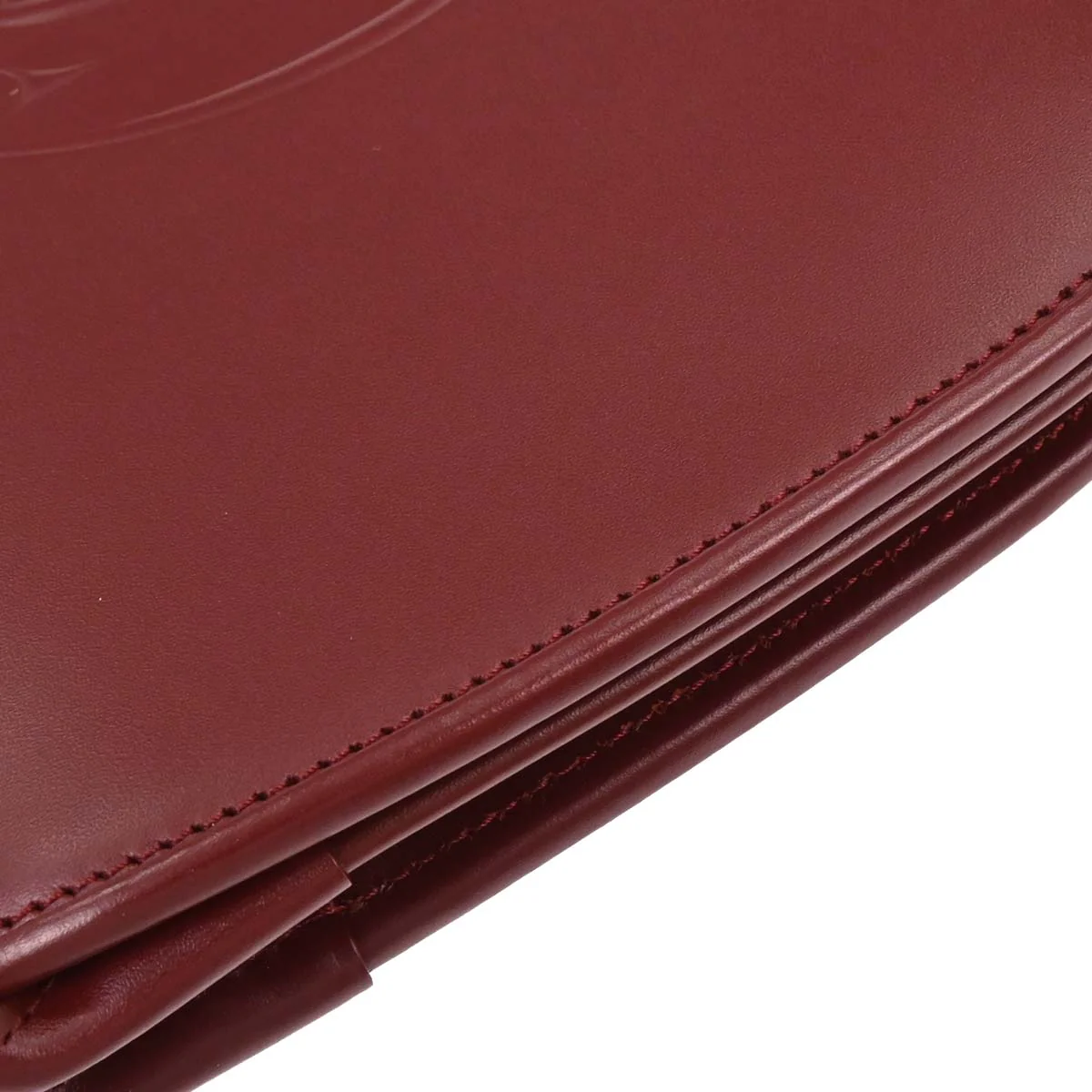 Cartier Bordeaux Leather Handbag - Image 5