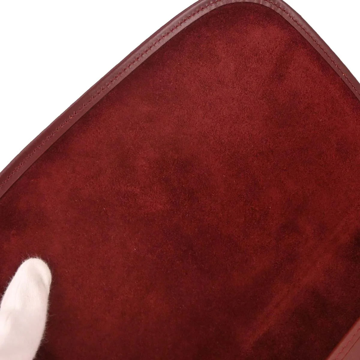 Cartier Bordeaux Leather Handbag - Image 7