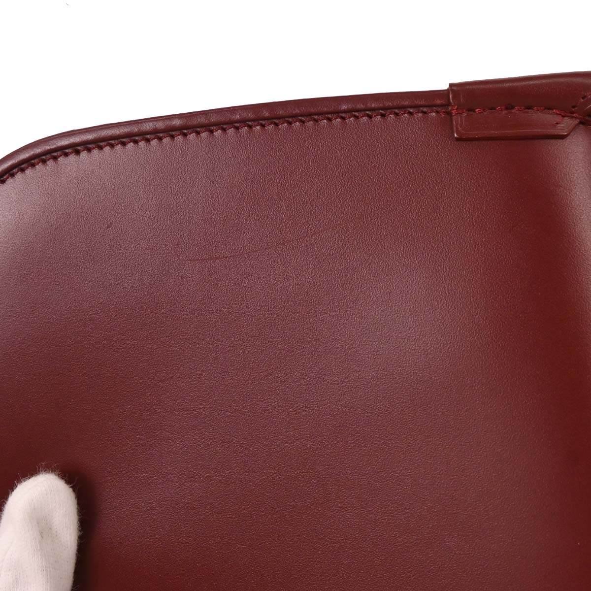 Cartier Bordeaux Leather Handbag - Image 8