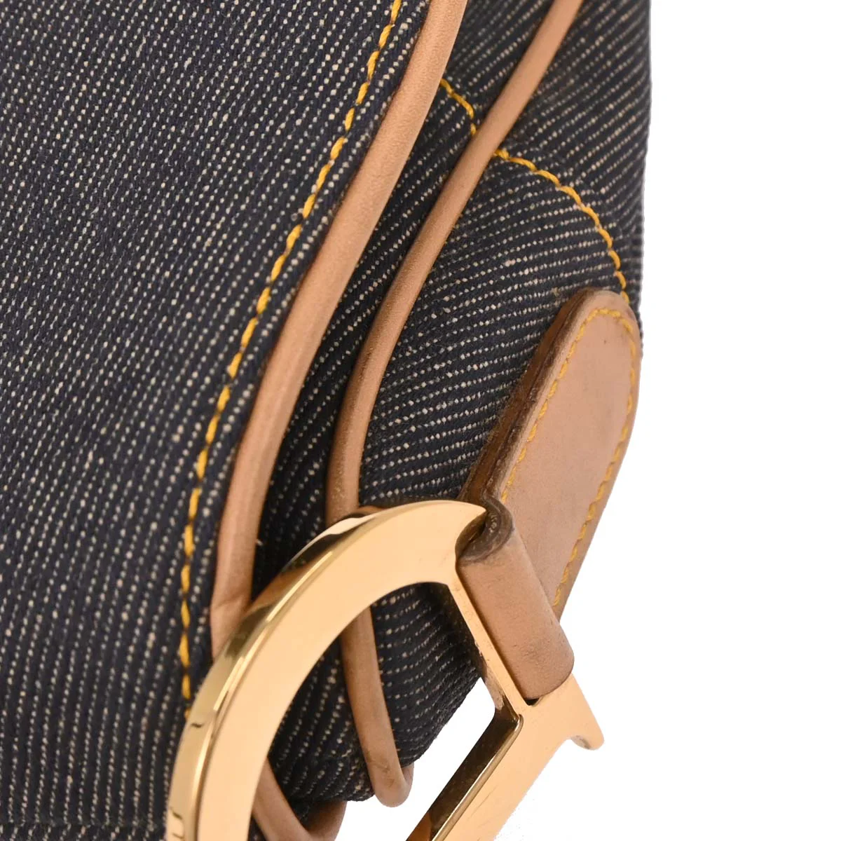 Christian Dior 2002 Navy Denim Double Saddle Handbag - Image 4