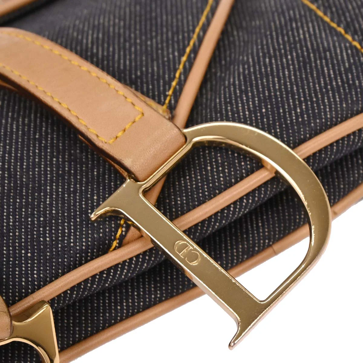 Christian Dior 2002 Navy Denim Double Saddle Handbag - Image 6