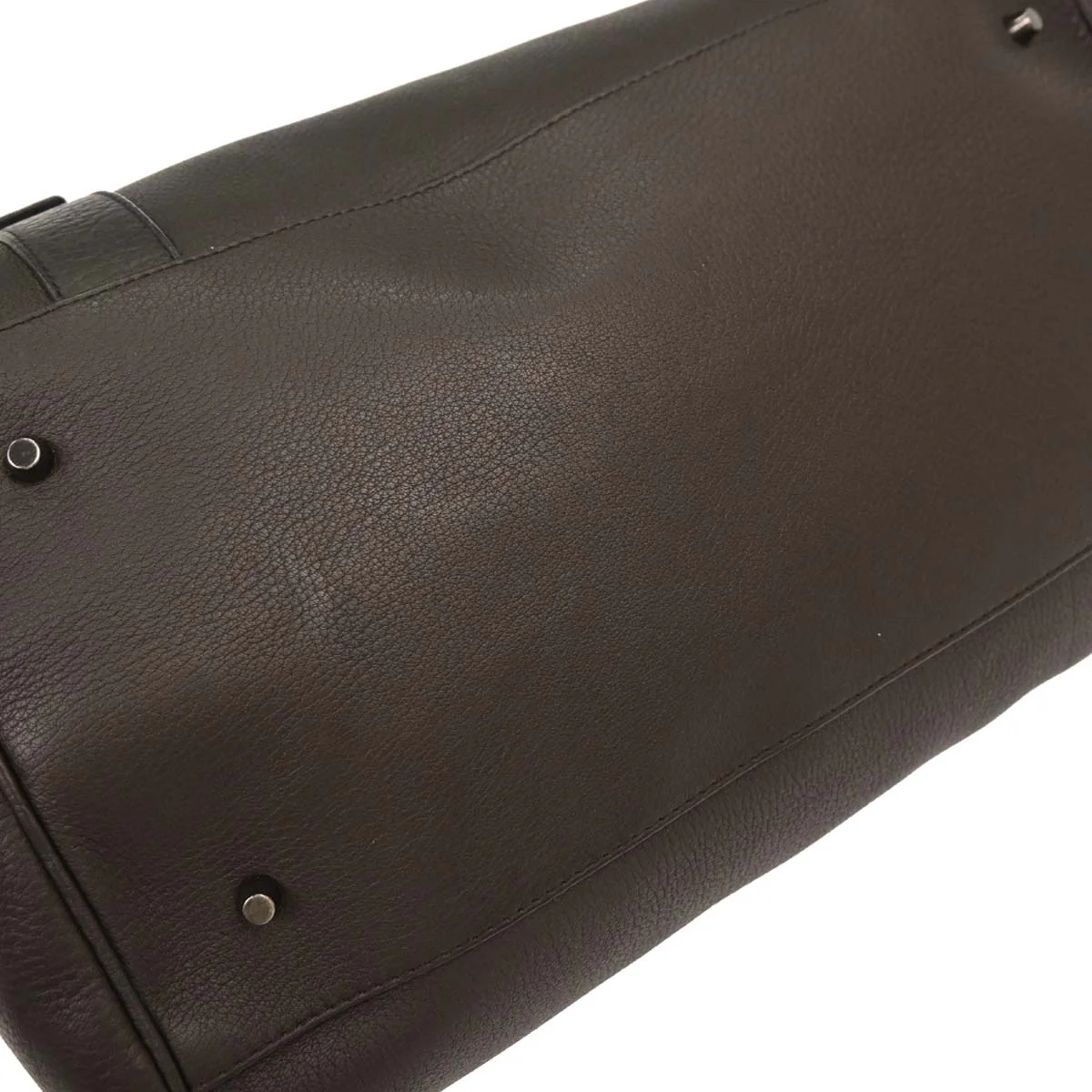Prada Dark Brown Leather Handbag - Image 3