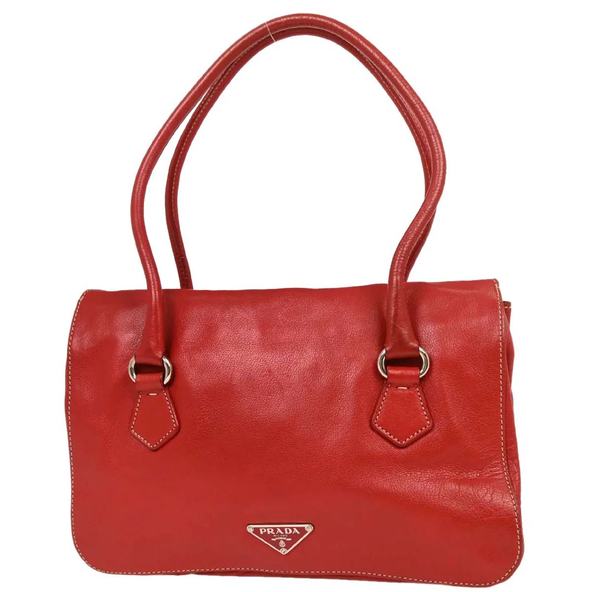 Prada Red Leather Handbag - Image 2