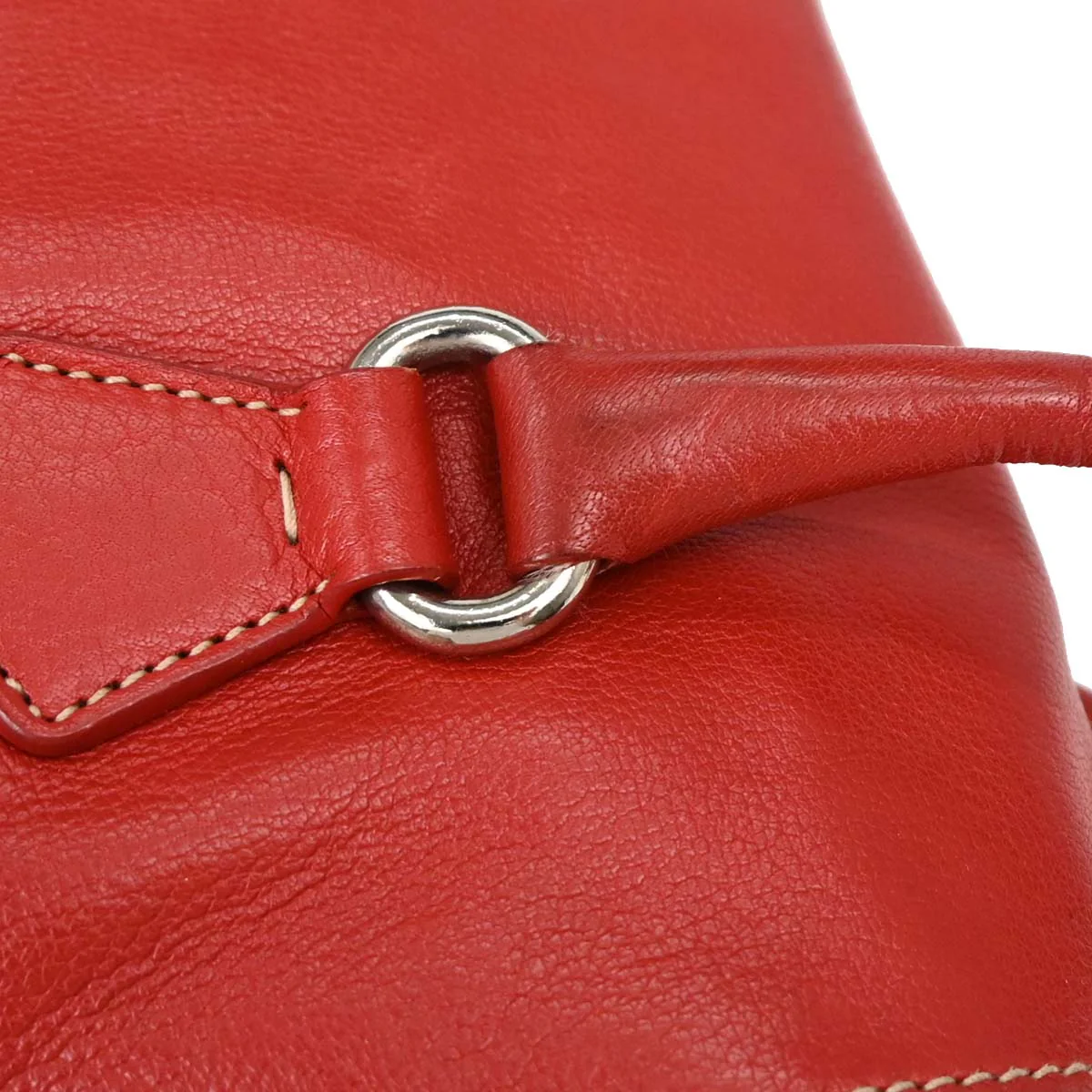 Prada Red Leather Handbag - Image 4