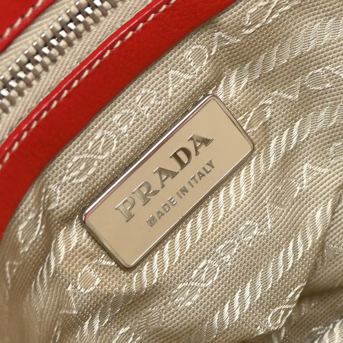 Prada Red Leather Handbag - Image 8