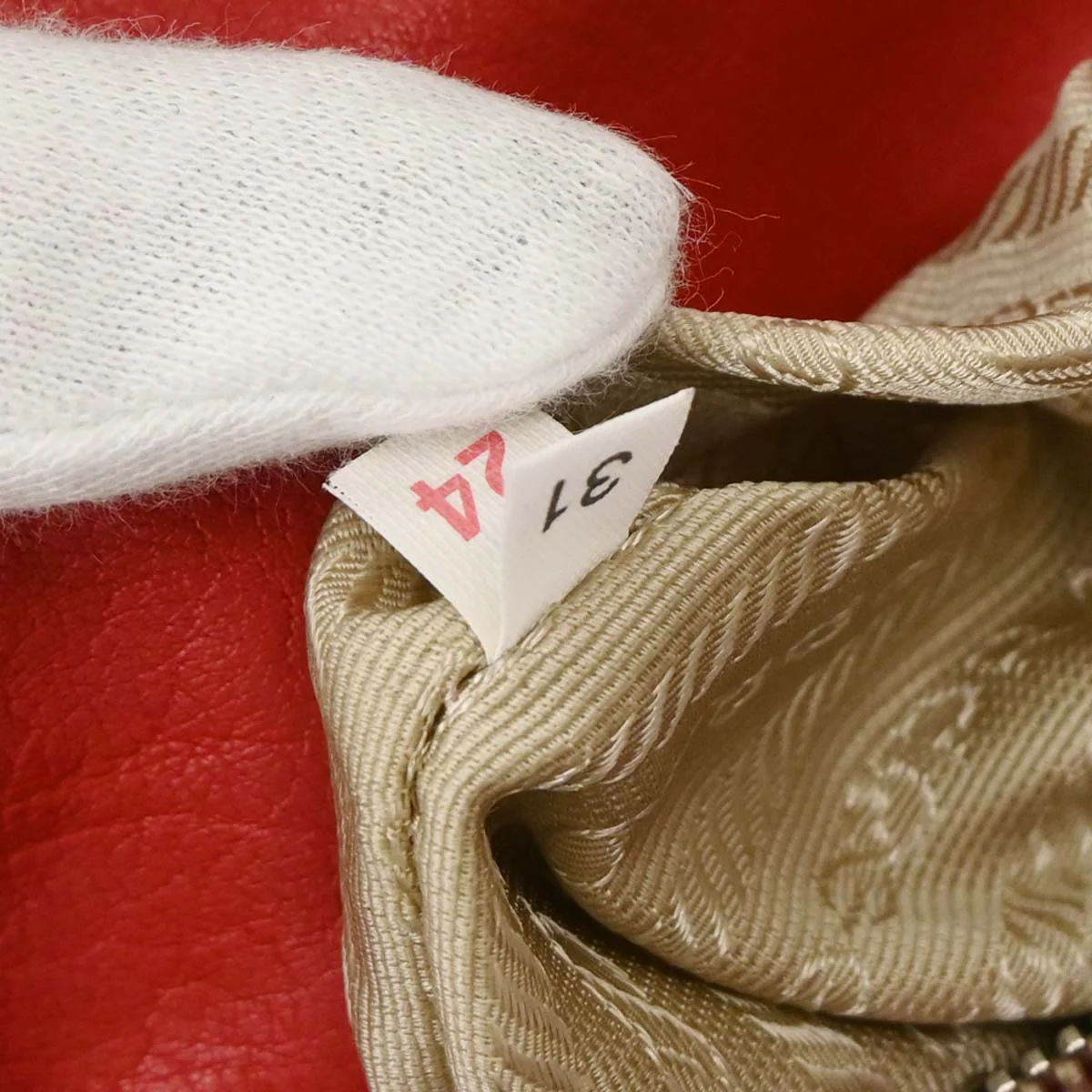 Prada Red Leather Handbag - Image 9