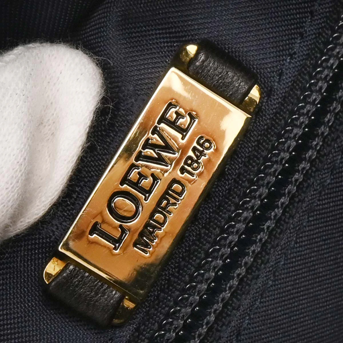 Loewe Navy Leather Handbag - Image 9