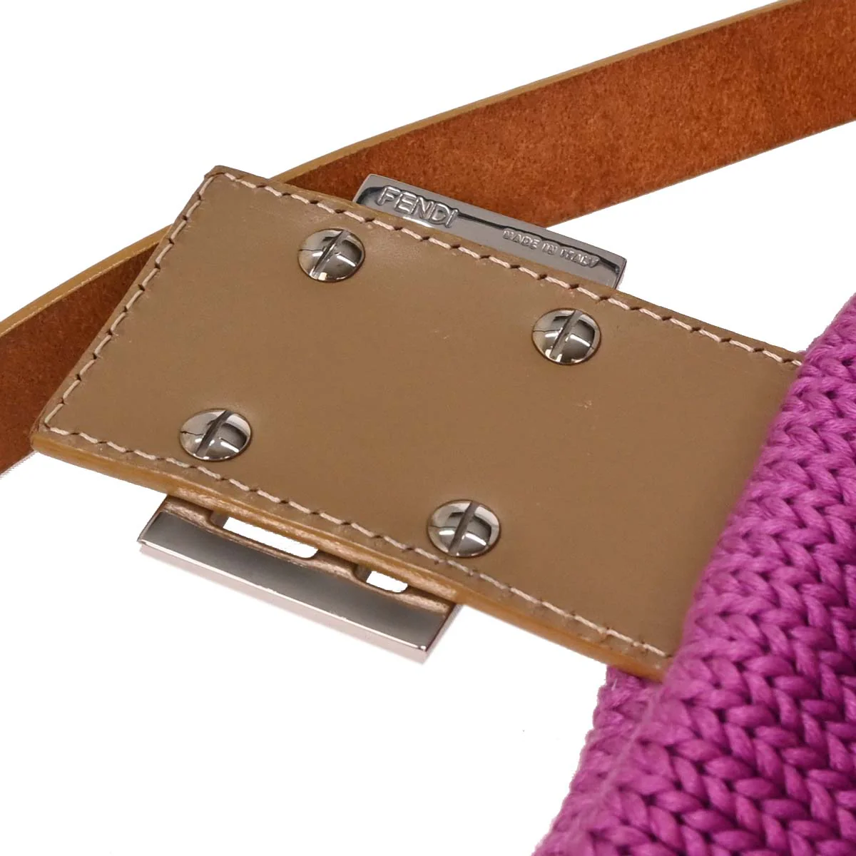 Fendi Purple Wool Handbag - Image 5