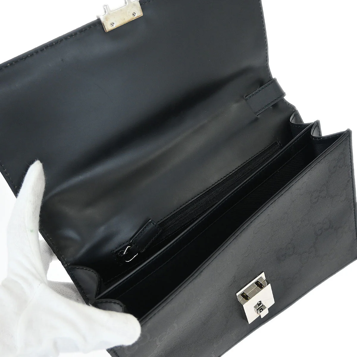 Gucci Black Nylon GG Clutch Bag - Image 7